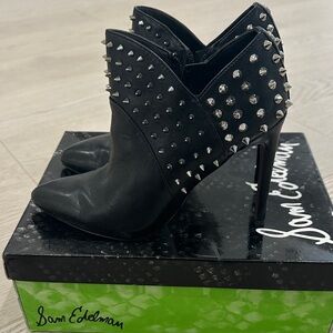 Sam Edelman Black Studded Heeled Boots